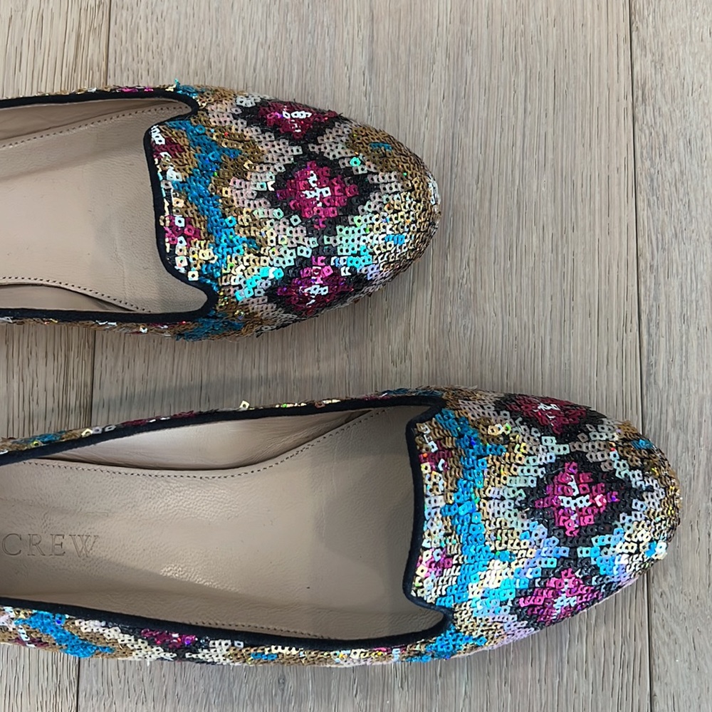 J Crew Sophie Sequin Multicolor Loafers | 7.5